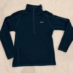Patagonia Dark Teal Quarter-Zip Fleece-excellent condition